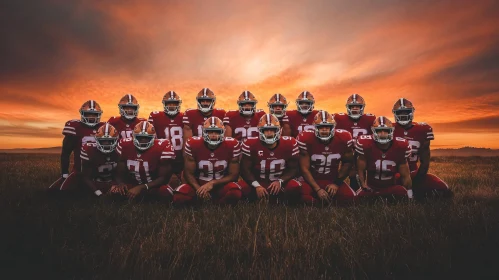 Team Posing at Sunset