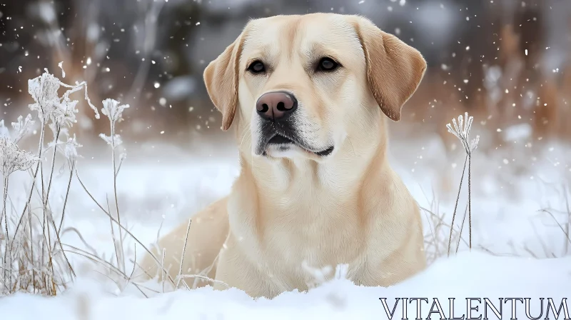 Winter Labrador Portrait AI Image