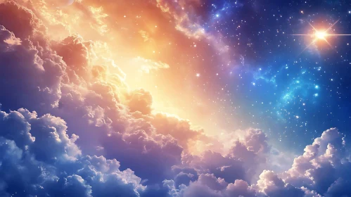 Dreamy Sky View with Starry Night