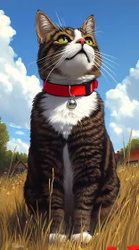 Regal Feline Amongst Golden Grasses