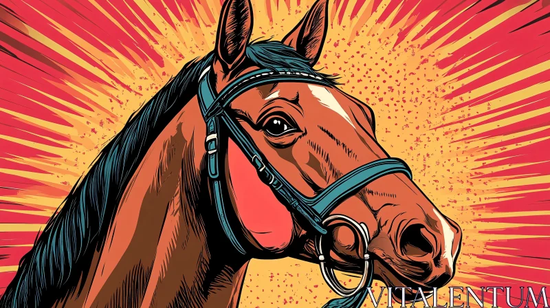 Bold Horse Art in Vibrant Colors AI Image