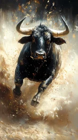 Energetic Bull in Motion