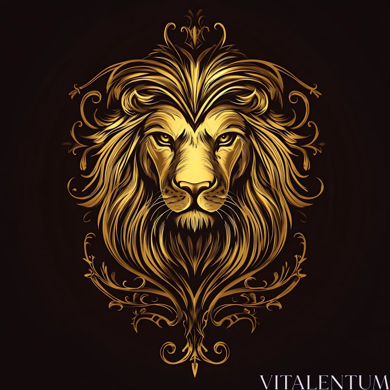 AI ART Ornate Lion Illustration