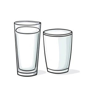 Clear Liquid in Glasses Illustration