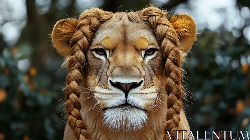 Braided Lion AI Image