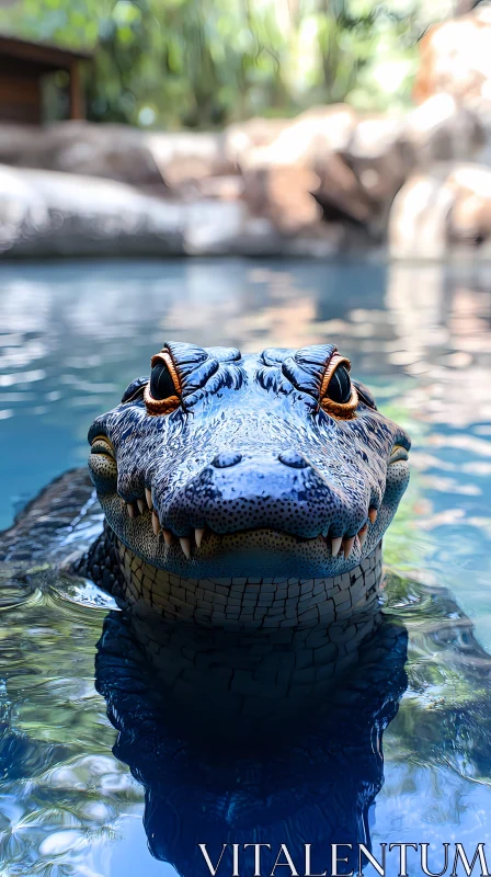 Wildlife Portrait: Crocodile AI Image