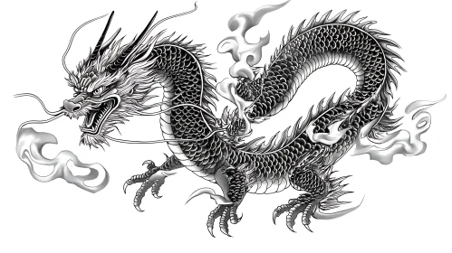 Stylized Dragon with Smoke
