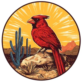 Red Bird on Desert Rock