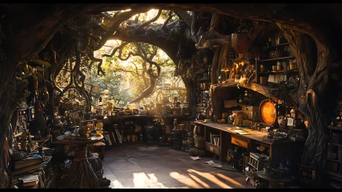 Sunlit Workshop in Enchanted Treehouse