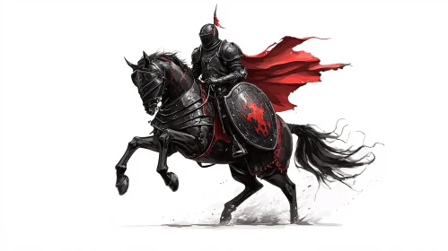 Black Knight with Red Cape