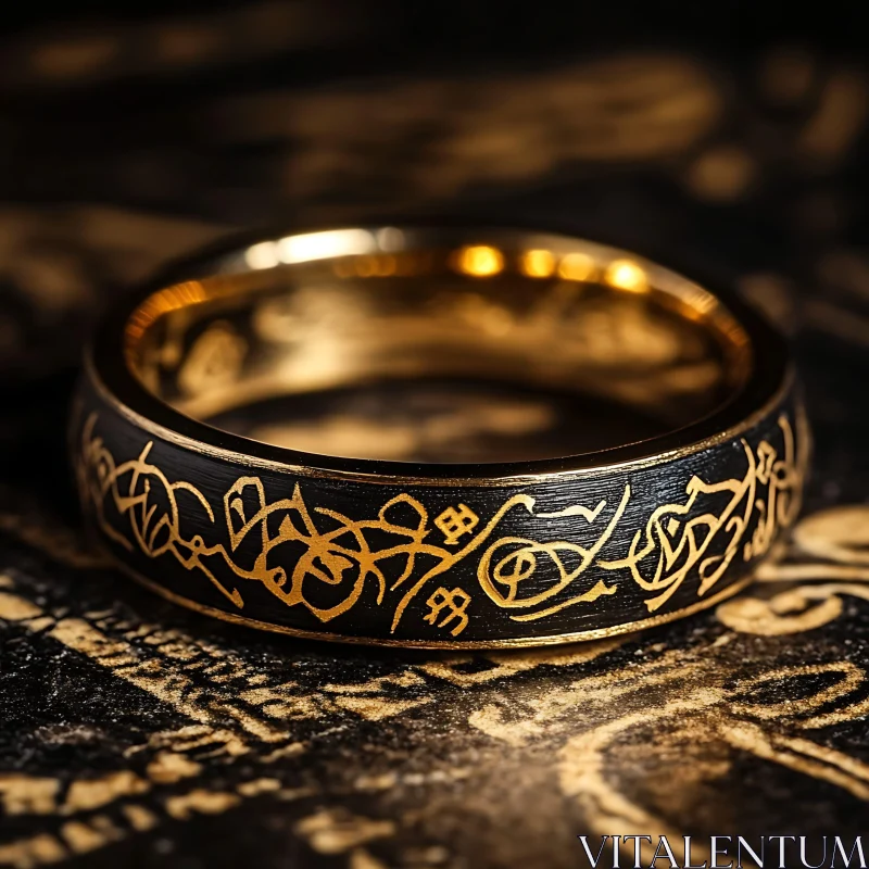 AI ART Detailed Gold Design Ring