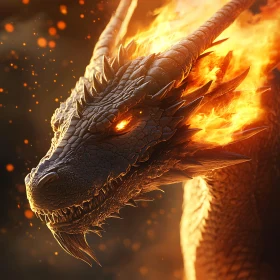 Dragon in Flames Fantasy Artwork