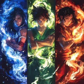 Anime Avatar: Water, Earth, and Fire