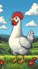 Cartoon Chicken Illustration