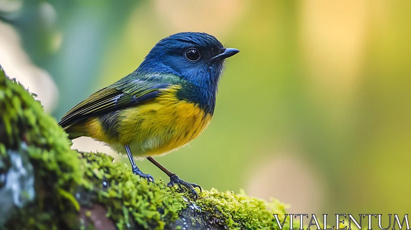 Vibrant Bird Portrait in Nature AI Image