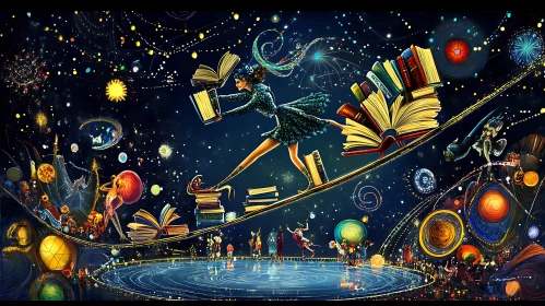 Literary Dreamscape Under Starry Skies