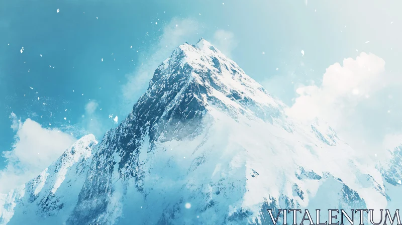 AI ART Majestic Winter Mountain Scene