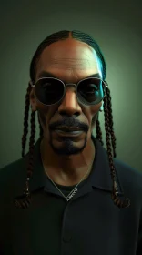 Digital Artwork of Snoop Dogg with Braids