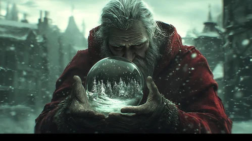 Enchanting Winter Scene in Santa's Globe