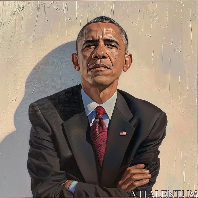 AI ART Barack Obama Illustrated Portrait in Suit