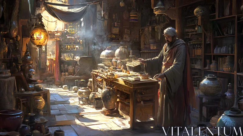 AI ART Vintage Workshop Scene