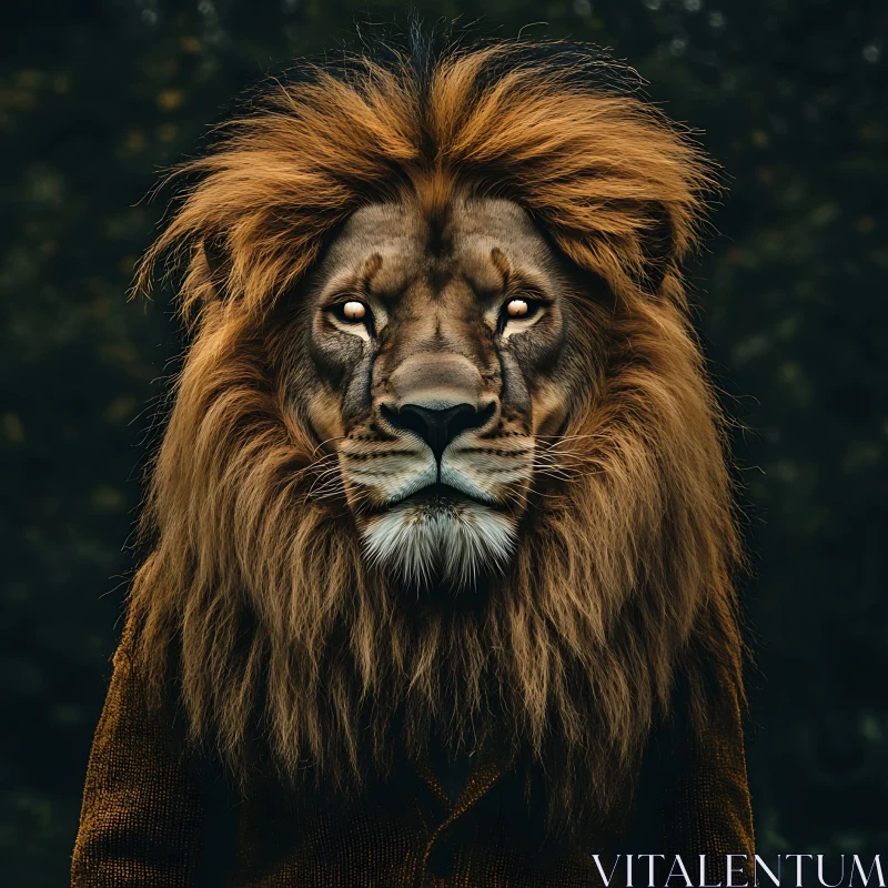 Lion with Golden Eyes AI Image