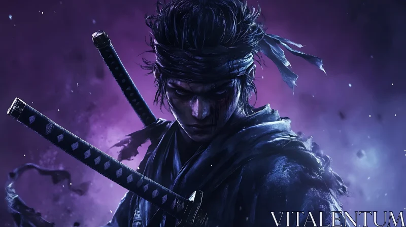 AI ART Fierce Swordsman in Dark Ambiance