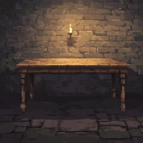 Dimly Lit Table Pixel Art