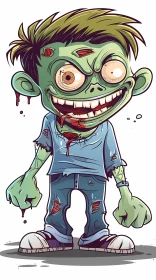 Cartoon Zombie Boy - Ideal for Children's Entertainment