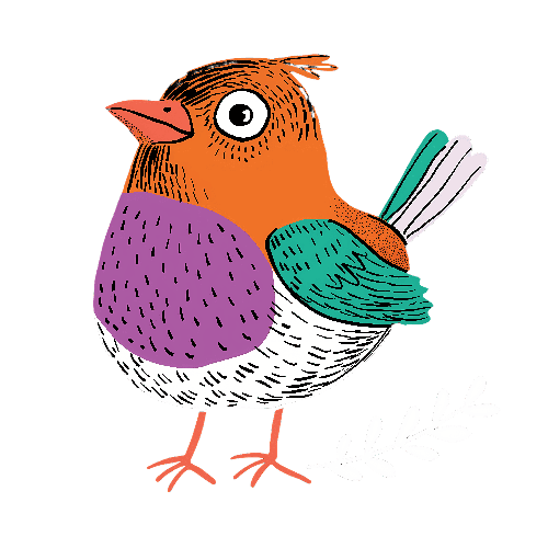 Colorful Cartoon Styled Bird Vector Illustration