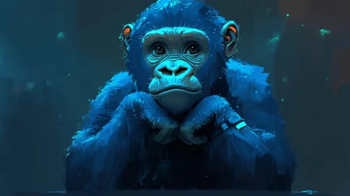 Inquisitive Blue Monkey Portrait