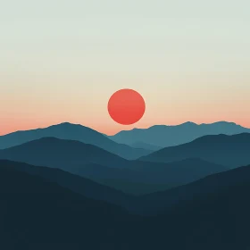 Peaceful Mountain Sunset View