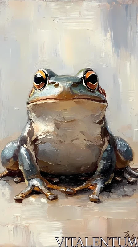 Expressive Frog Illustration AI Image