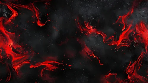 Red Swirls on Black Canvas
