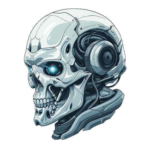 POD Design Cyber Skull Graphic