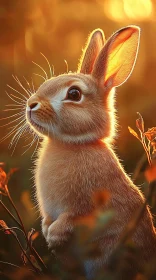 Warm Glowing Bunny Portrait