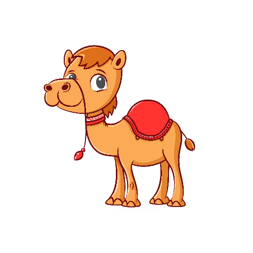 POD Design Joyful Cartoon Camel Illustration - Perfect for Children's Book or Animal Website