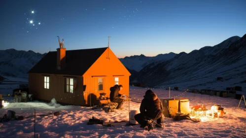 Mountain Cabin with Lantern Lights - Atmospheric Horizons