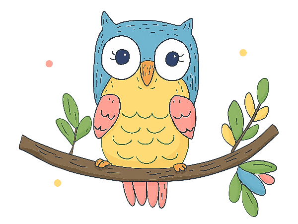 POD Design Playful Owl Illustration for Apparel