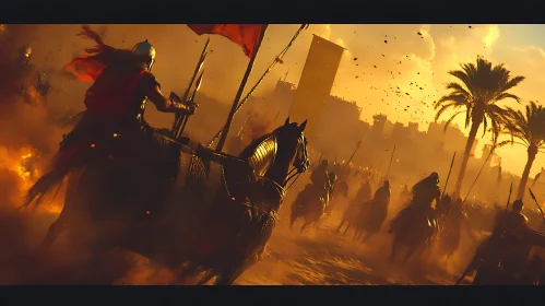 Sunset Charge of the Horse Warriors