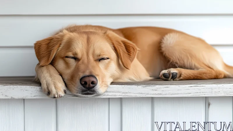 Golden Dog Resting Peacefully AI Image