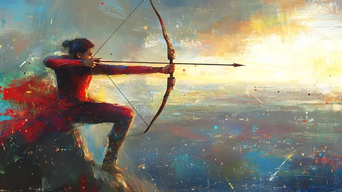 Focused Archer Art: A Study in Determination