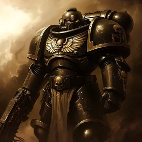 Imposing Sci-Fi Warrior in Armor