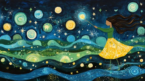 Whimsical Starry Night Dreamscape