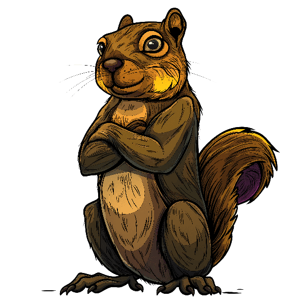 Charming Squirrel Cartoon Design POD Design