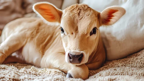 Cozy Young Cow Relaxing