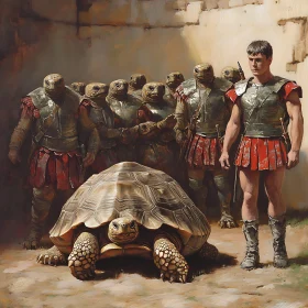 Whimsical Turtle Roman Army