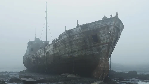 Forgotten Vessel in Misty Embrace