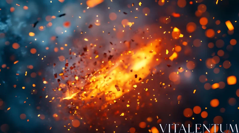 Vivid Explosion of Light and Fire AI Image