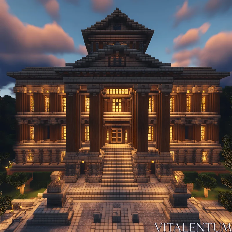 AI ART Architectural Marvel: Minecraft Building